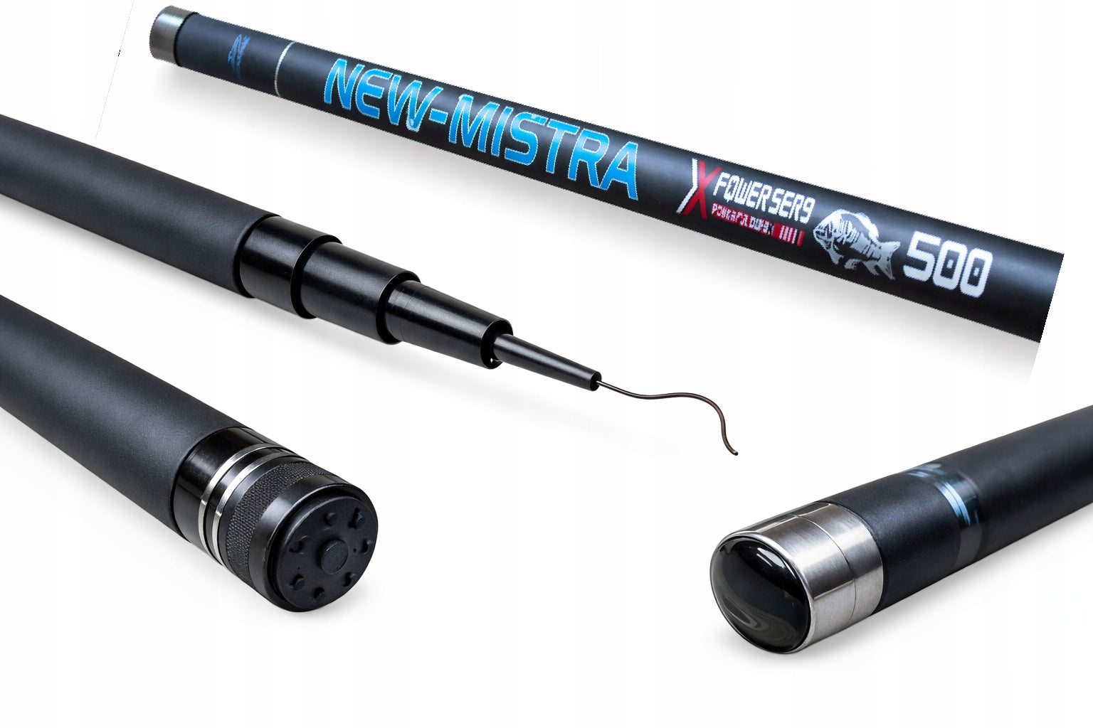 FISHING ROD BAT 5 m ACTION 10-40 g CARBON NEW-MISTRA LIGHT STRONG CARBON FIBER