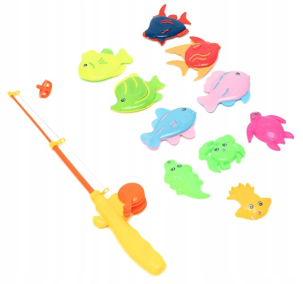FISHING ROD WITH FISH MAGNET FOR BATHING COLORFUL FISH Kid's age 3＋ years