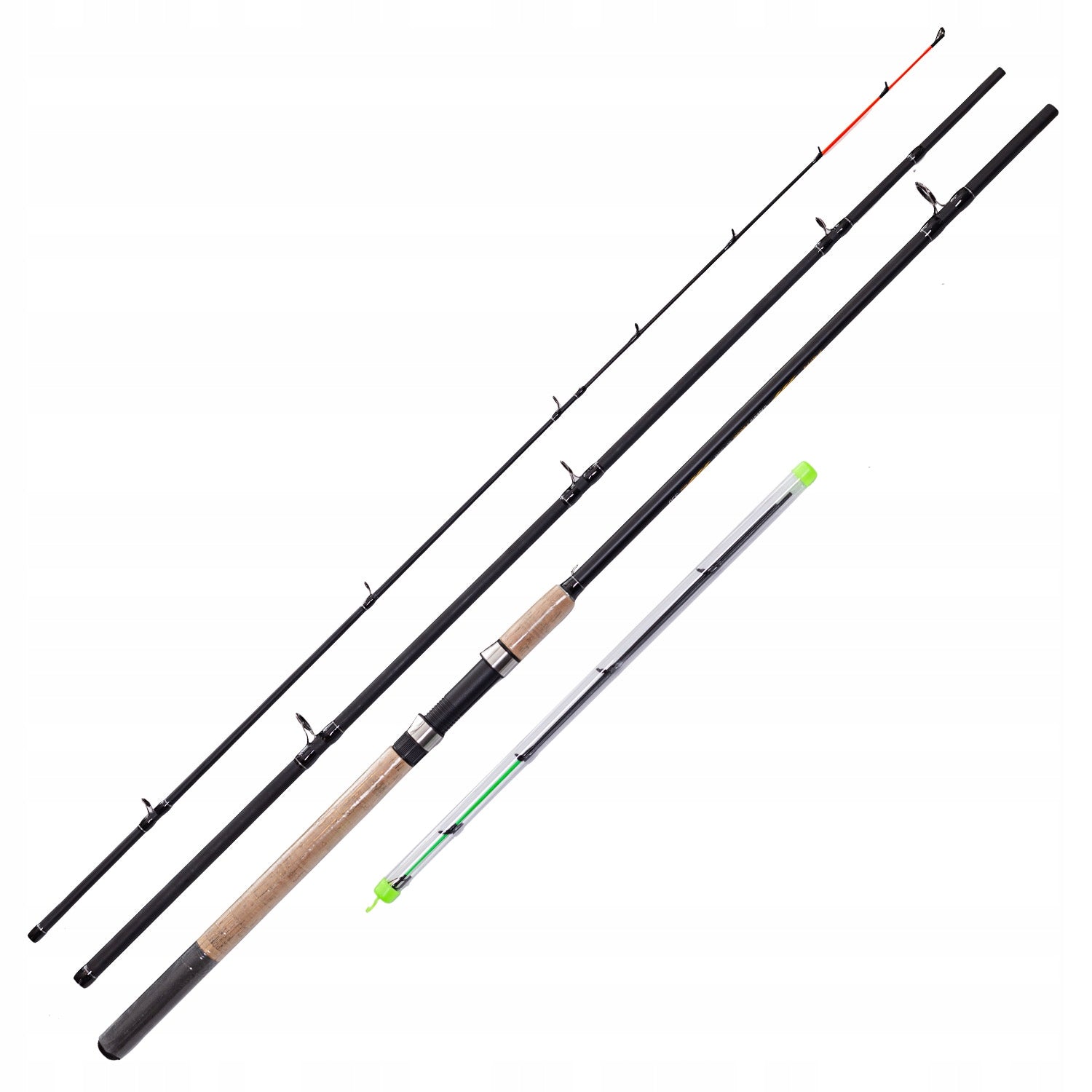 FISHING SET 2X FEEDER ROD + 2X LH REEL + STAND + ACCESSORIES Packaging status original