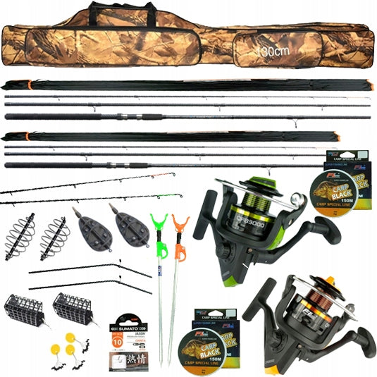 FISHING SET 2x fishing rod JAXON FEEDER 2x reel COVER method Z81