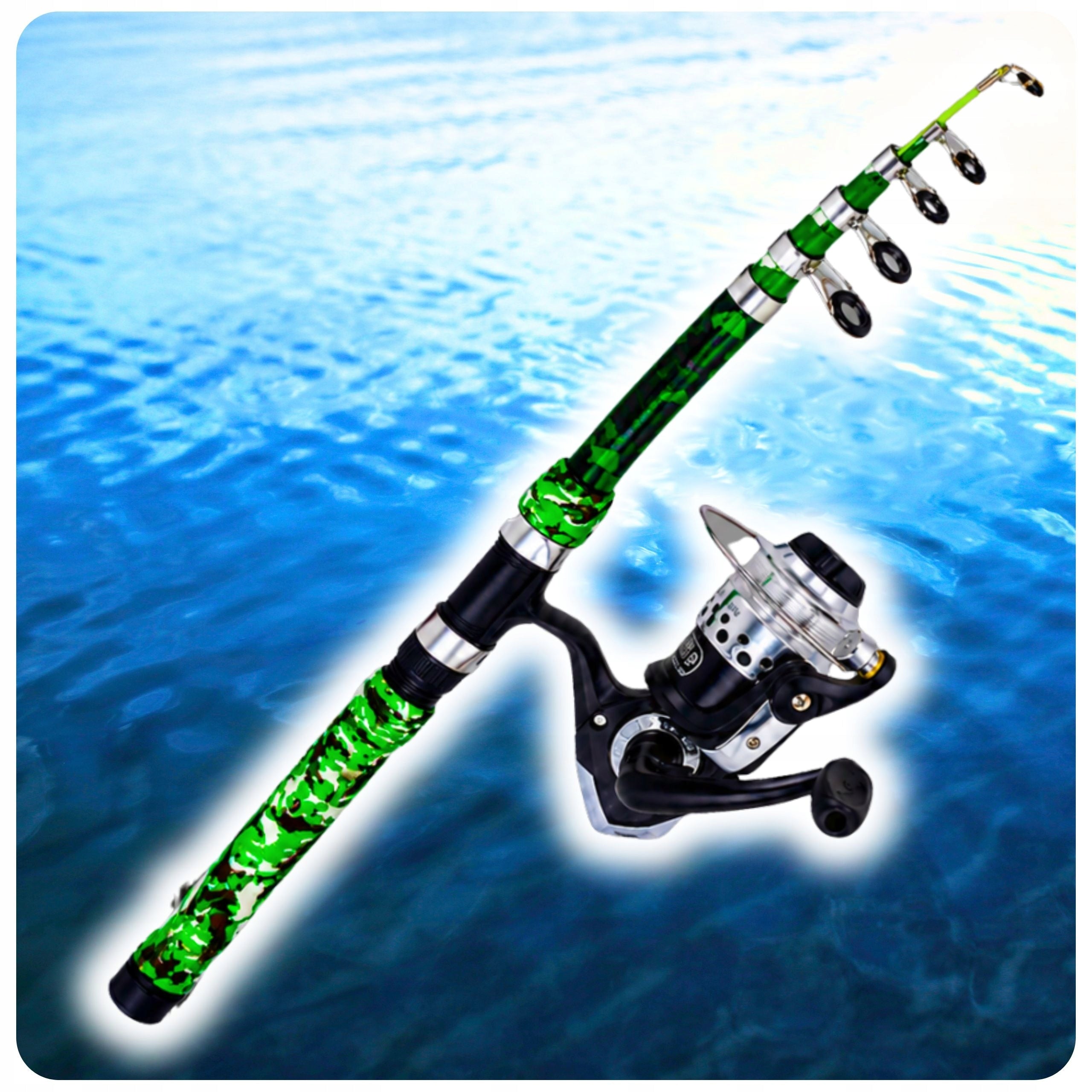FISHING SET FOR CHILDREN GREEN FLOAT ROD FOR BEGINNERS Manufacturer code zestaw wędkarski zielona wędka