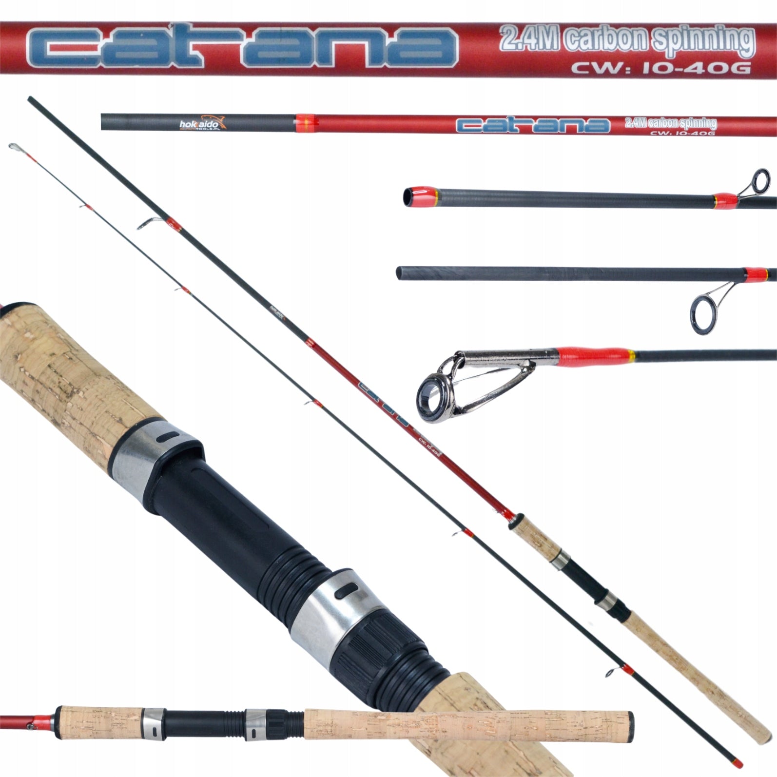 FISHING SET SPINNING CATANA 2,4M PROFI 23EL. Brand Hokkaido