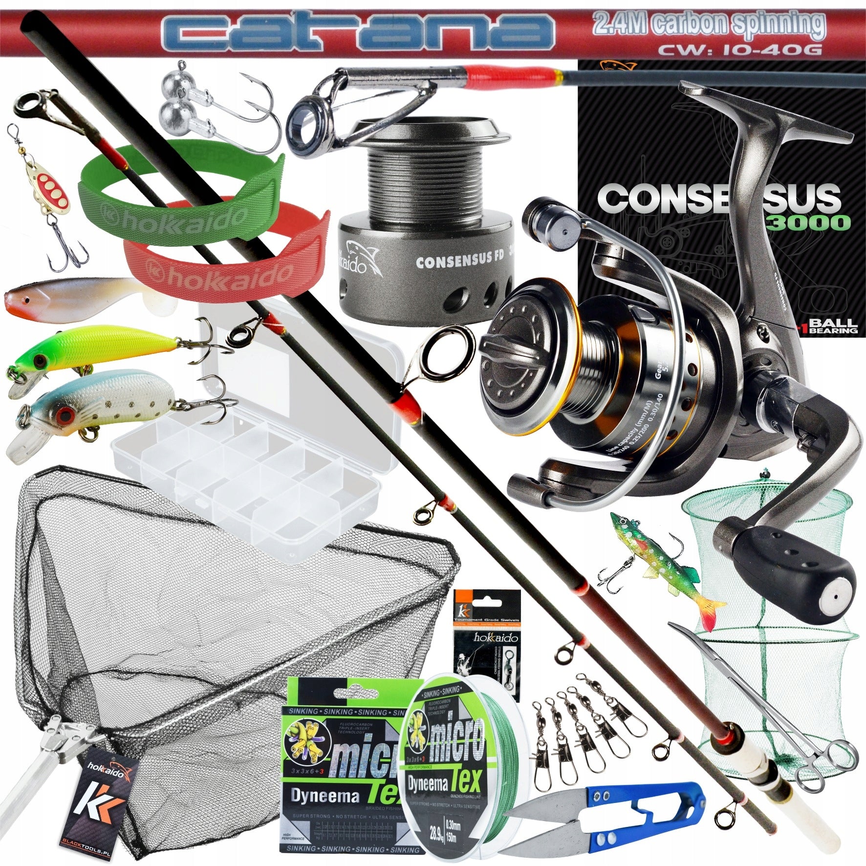FISHING SET SPINNING CATANA 2,4M PROFI 23EL.