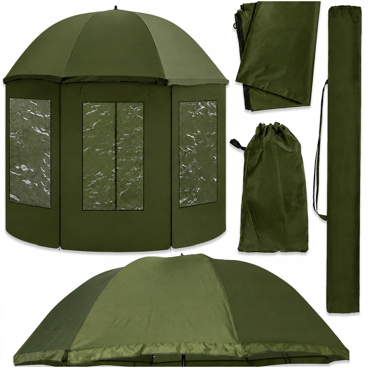 FISHING TENT WATERPROOF UMBRELLA WITH FULL COVER FOR FISH WITH SIDES 240CM Manufacturer code PARASOL NAMIOT WĘDKARSKI 240CM MEMFLOW