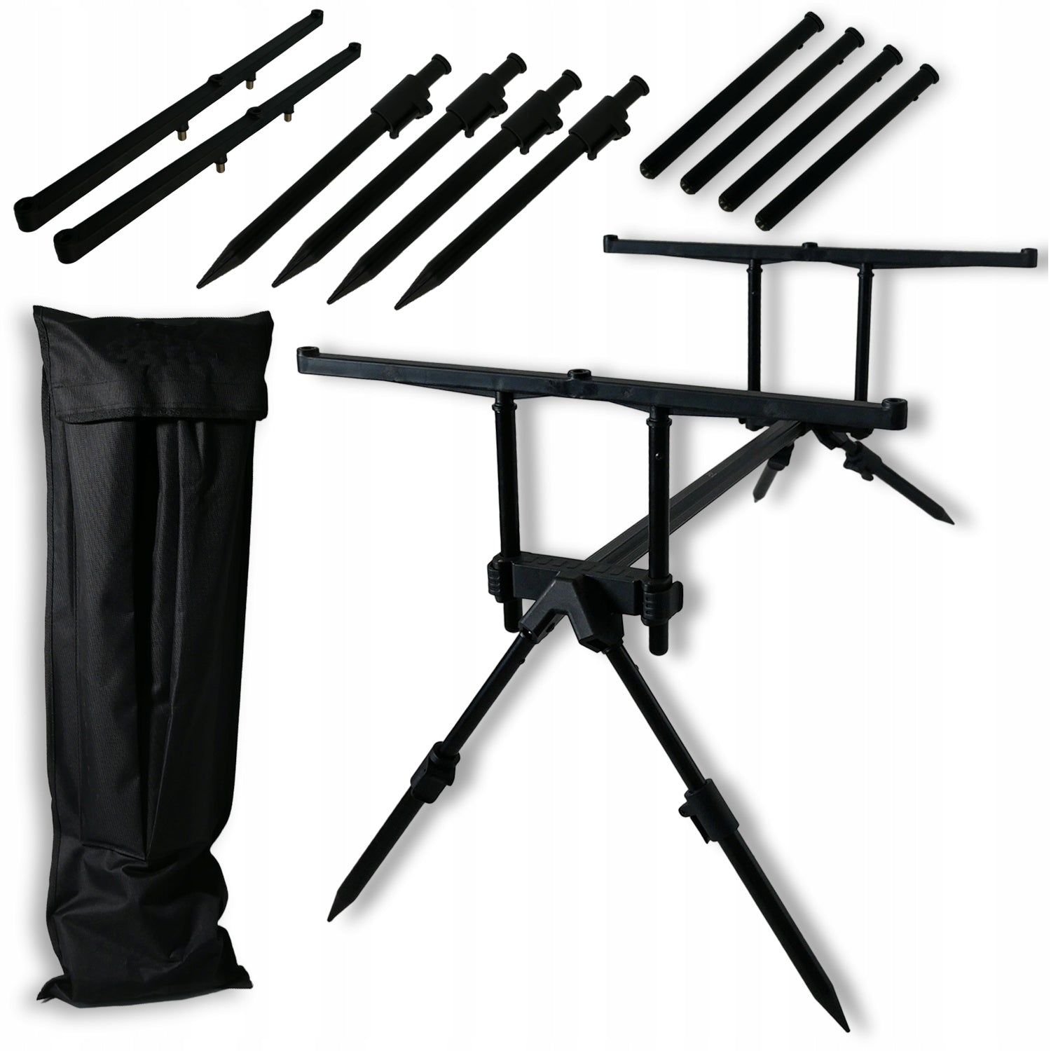 FISHING TRIPOD ROD FOR CARP STAND 2x BEACON 2x SWINGER Manufacturer code ROD POD NA WĘDKI SYGNALIZATORY SWINGERY