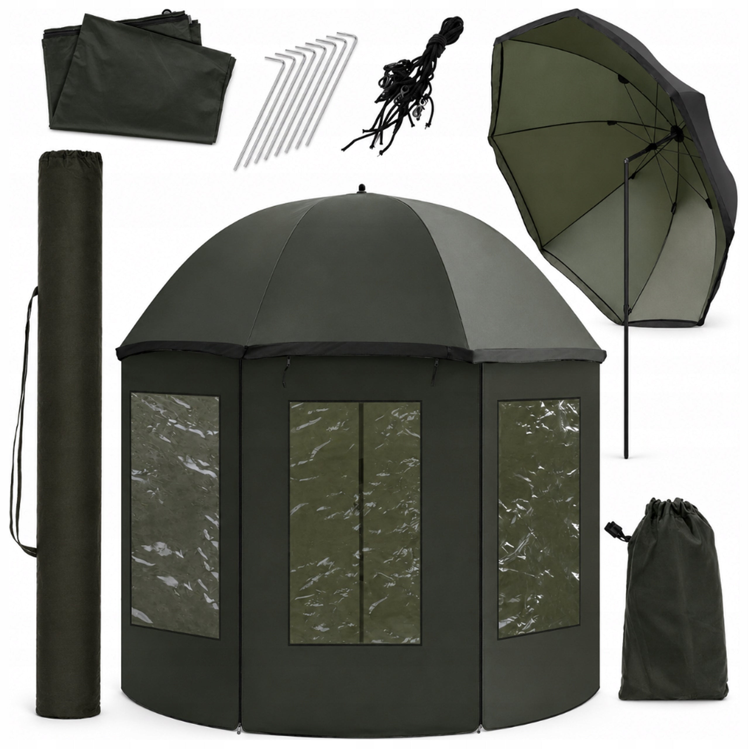 FISHING UMBRELLA FISH TENT FULL WITH COVER WITH SIDES WATERPROOF 240 cm