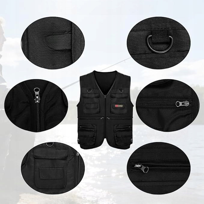 FISHING VEST LIGHT ROOMY LARGE WORKING POCKET BREATHABLE ROZ L Manufacturer code KAMIZELKA WĘDKARSKA LEKKA POJEMNA DUŻO
