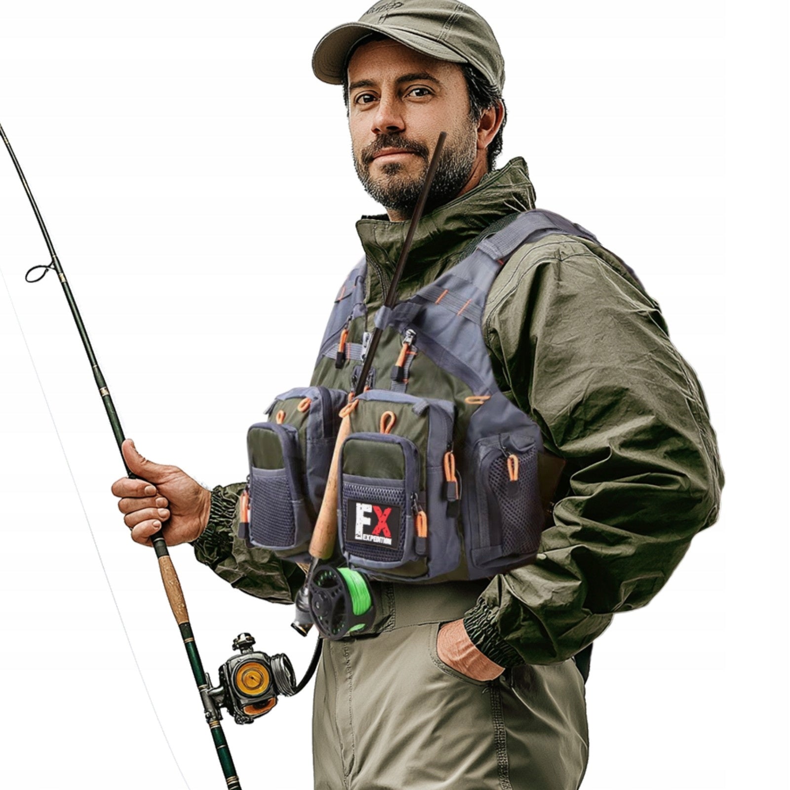 FISHING VEST WITH POCKETS ADJUSTABLE LIGHTWEIGHT UNIVERSAL ADJUSTABLE Size universal