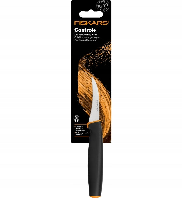 FISKARS CONTROL+ Peeling knife with bent blade 7 cm / Japanese steel Manufacturer code 1074445