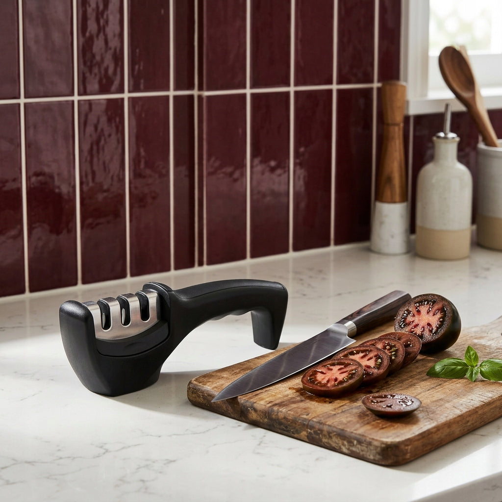 FISKARS CONTROL+ Set of 6 kitchen knives + 3in1 universal sharpener Brand Fiskars