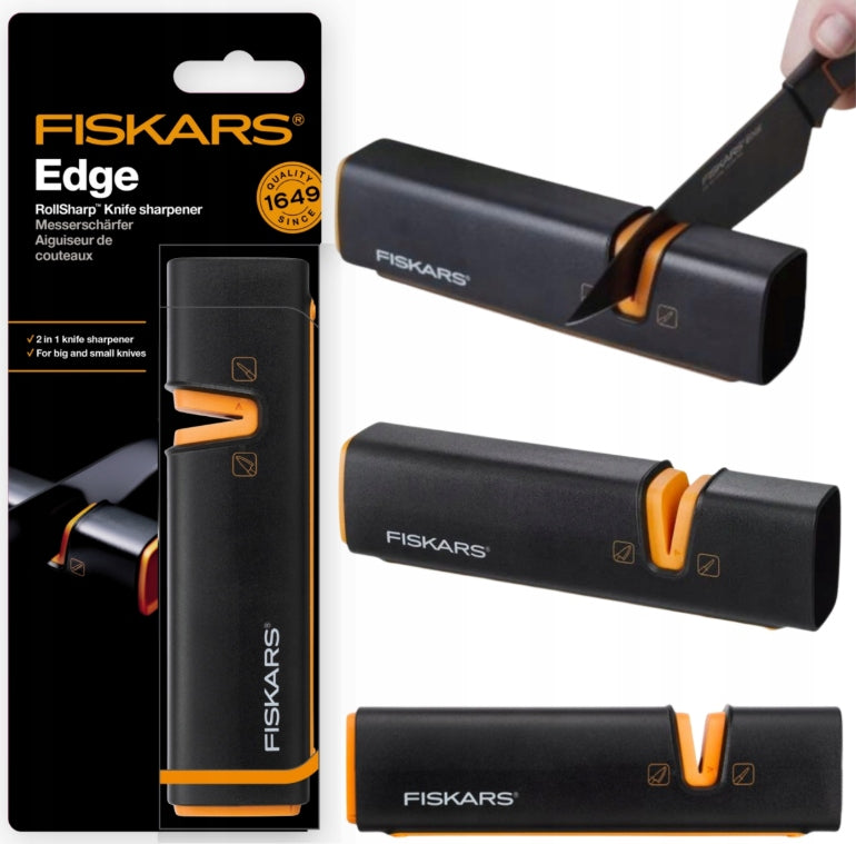 FISKARS EDGE KNIFE SHARPENER BLACK TWO-PHASE CERAMIC PREMIUM 1003098