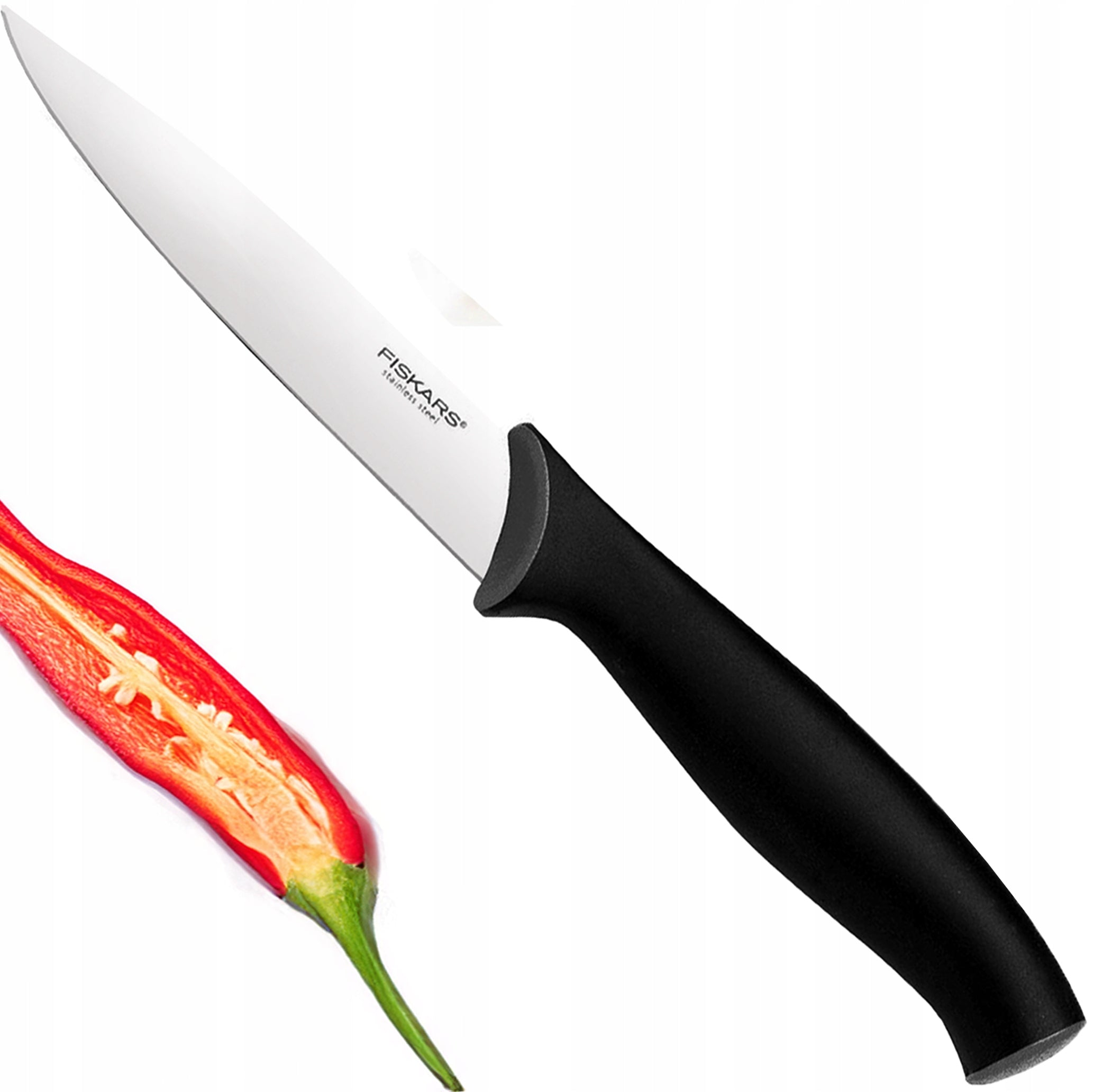 FISKARS KITCHEN KNIFE FOR CUTTING, PEELING, VEGETABLES, FRUIT, SHARP STEEL 11cm Packaging status original
