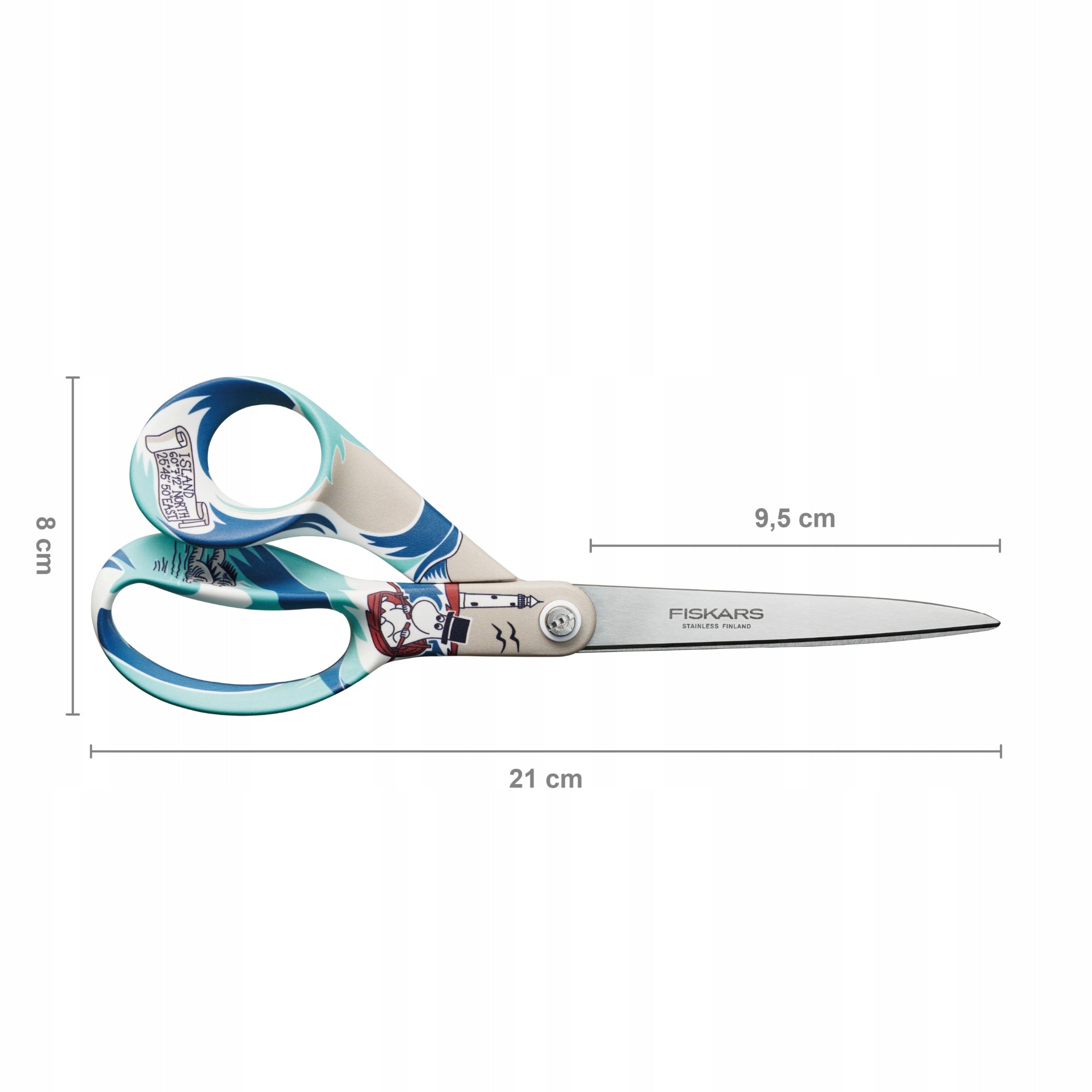 FISKARS Moomin Universal Scissors Moominpappa Dad Moomin 21cm for Office Brand Fiskars