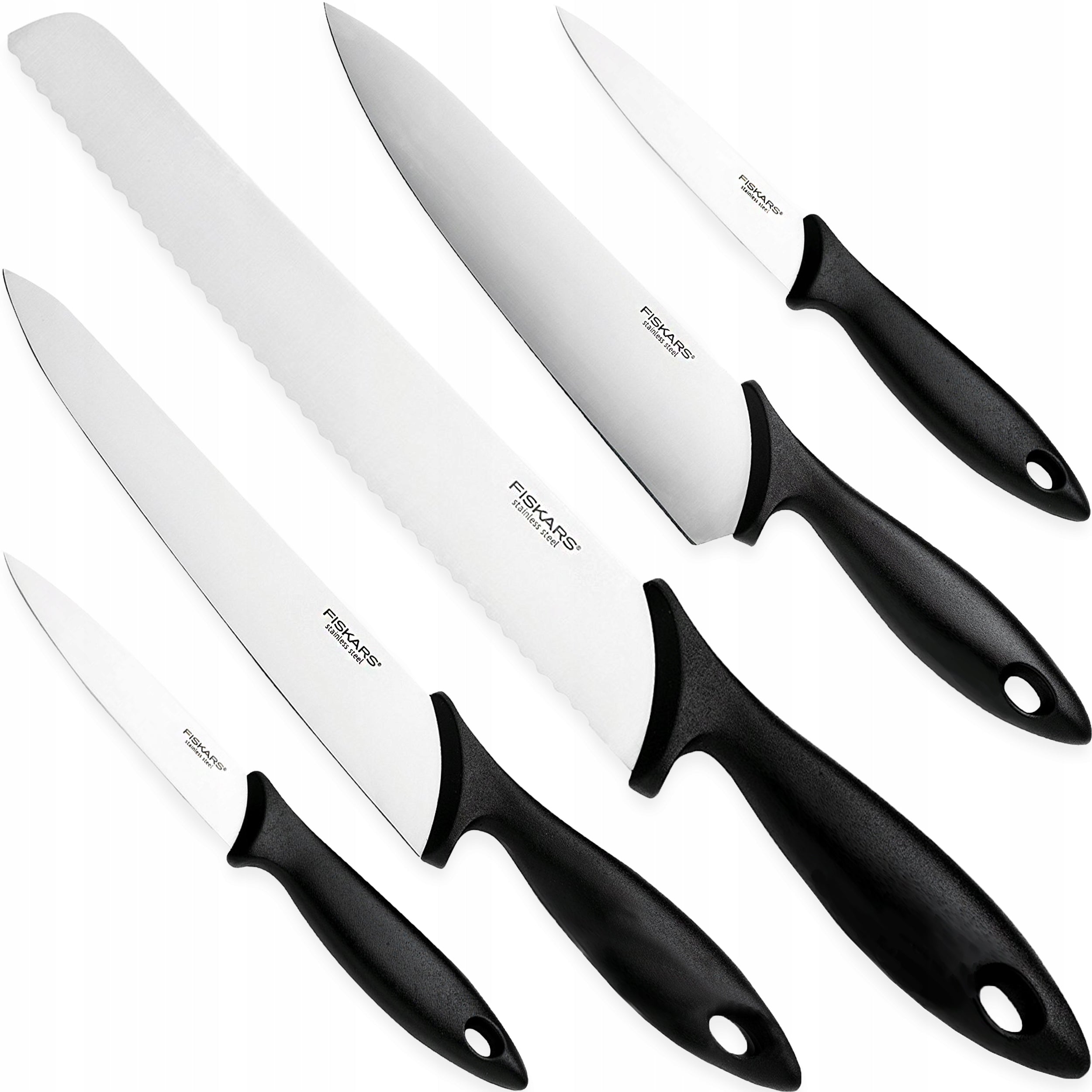 FISKARS SET OF 5 KITCHEN KNIVES FOR CHOPPING CUTTING SHARP BOSS Brand Fiskars