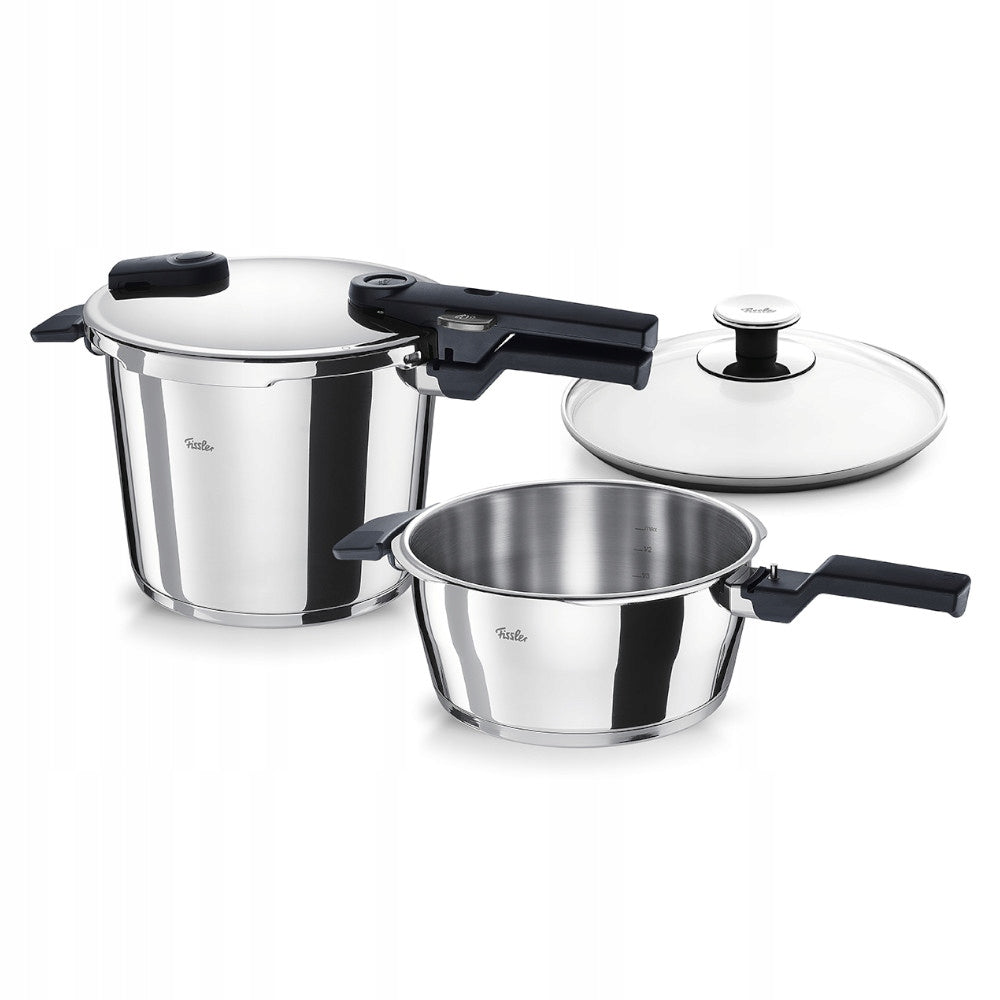 FISSLER - Vitaquick - Pressure cooker 3,5 l + 6 l + glass cover - Ø22 cm