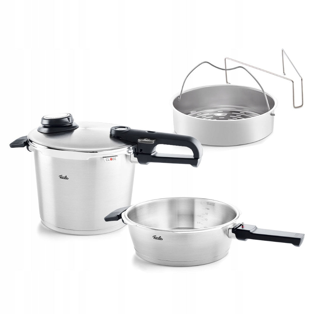 FISSLER - Vitavit - Pressure cooker 6 l + 2,5 l with perforated cartridge - Ø22 cm