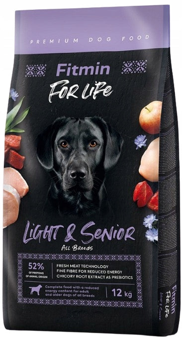 FITMIN DOG FOR LIFE LIGHT & SENIOR dry dog food older 12 kg