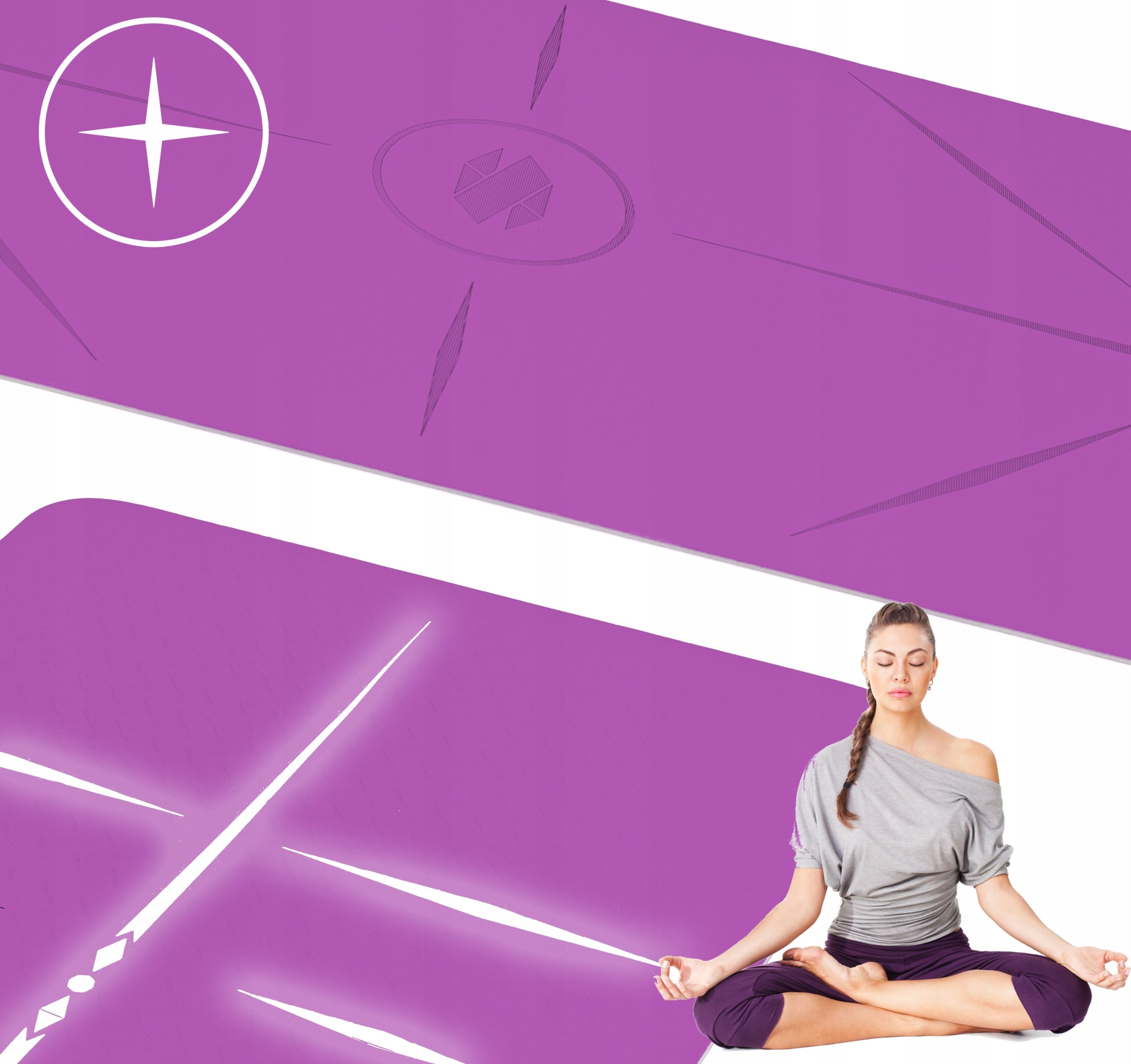 FITNESS MAT for exercise YOGA gymnastic TPE NON-SLIP thick MAT Packaging status original
