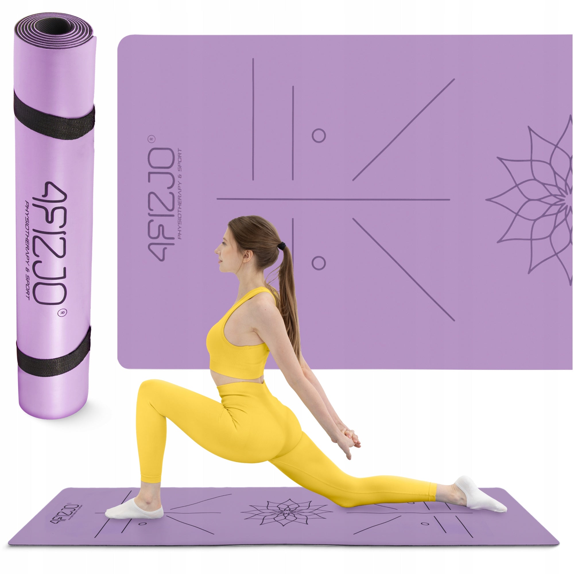FITNESS YOGA EXERCISE MAT RUBBER NON-SLIP 4FIZJO PREMIUM
