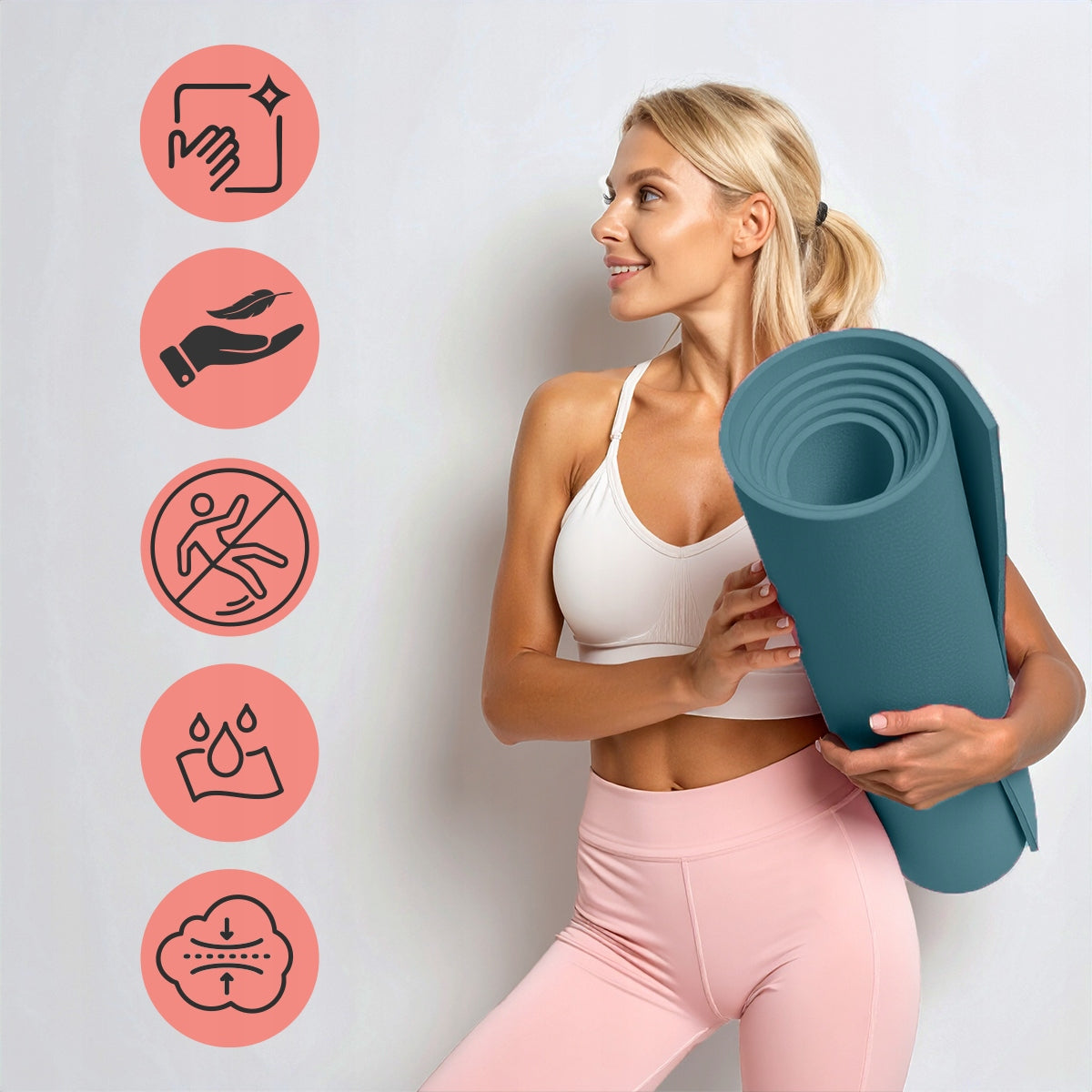 FITNESS YOGA EXERCISE MAT SOFT THICK 1,5 CM NBR MAT LARGE FIT.ME Packaging status original