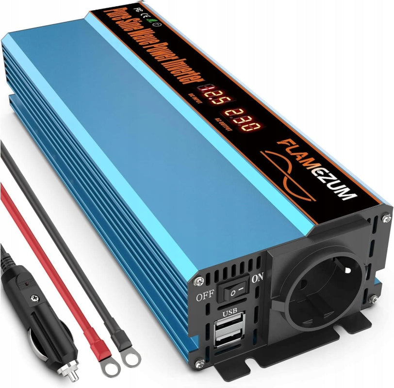 FLAMEZUM 12V 230V 1000W Sine USB Voltage Converter For Car