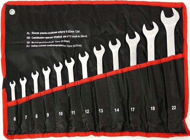 FLAT-EYE WRENCHES 6-22 SET OF 12 FLAT WRENCHES CRV FLAT