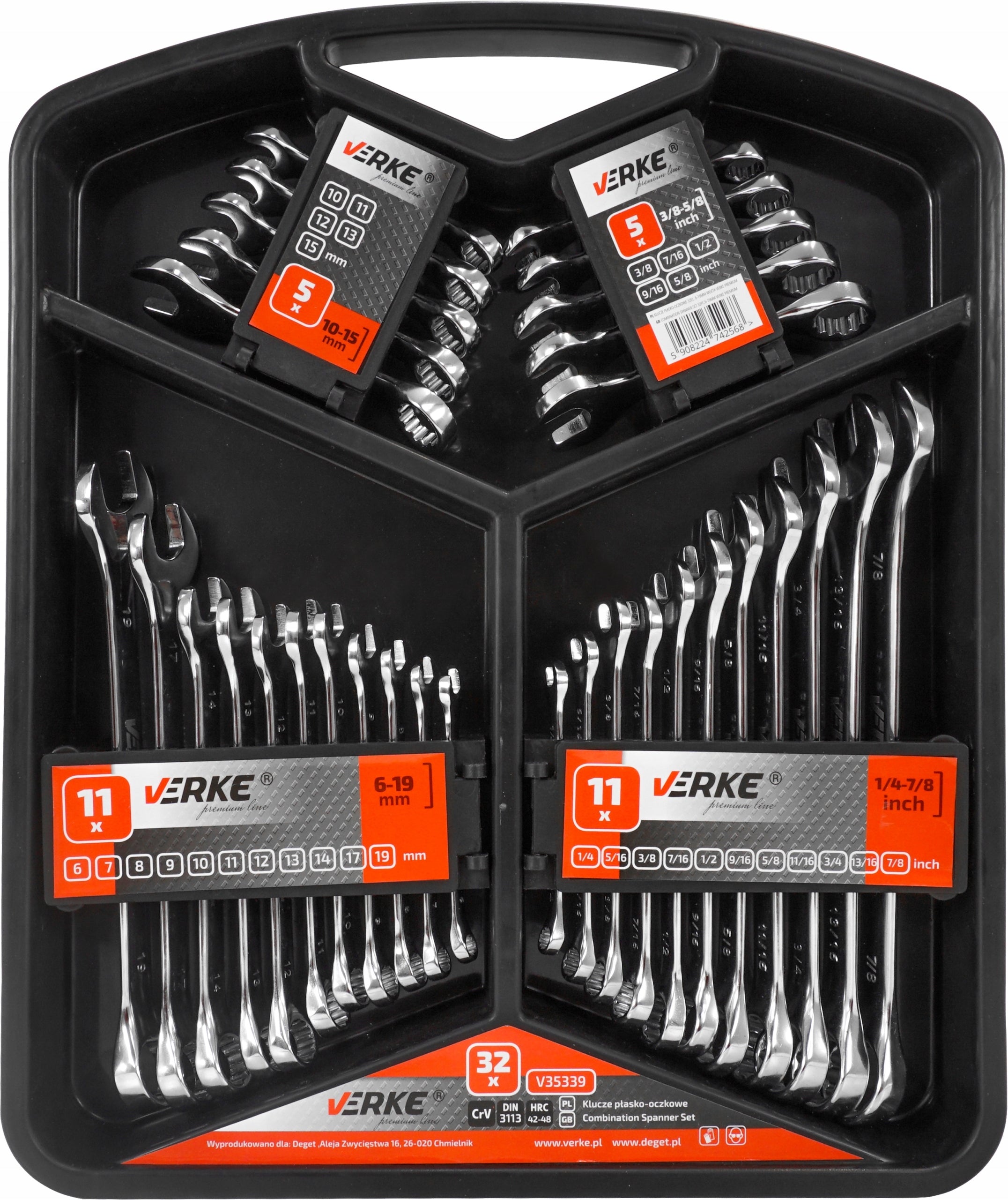 FLAT EYE WRENCHES SET OF KEYS 6-19mm Brand Verke