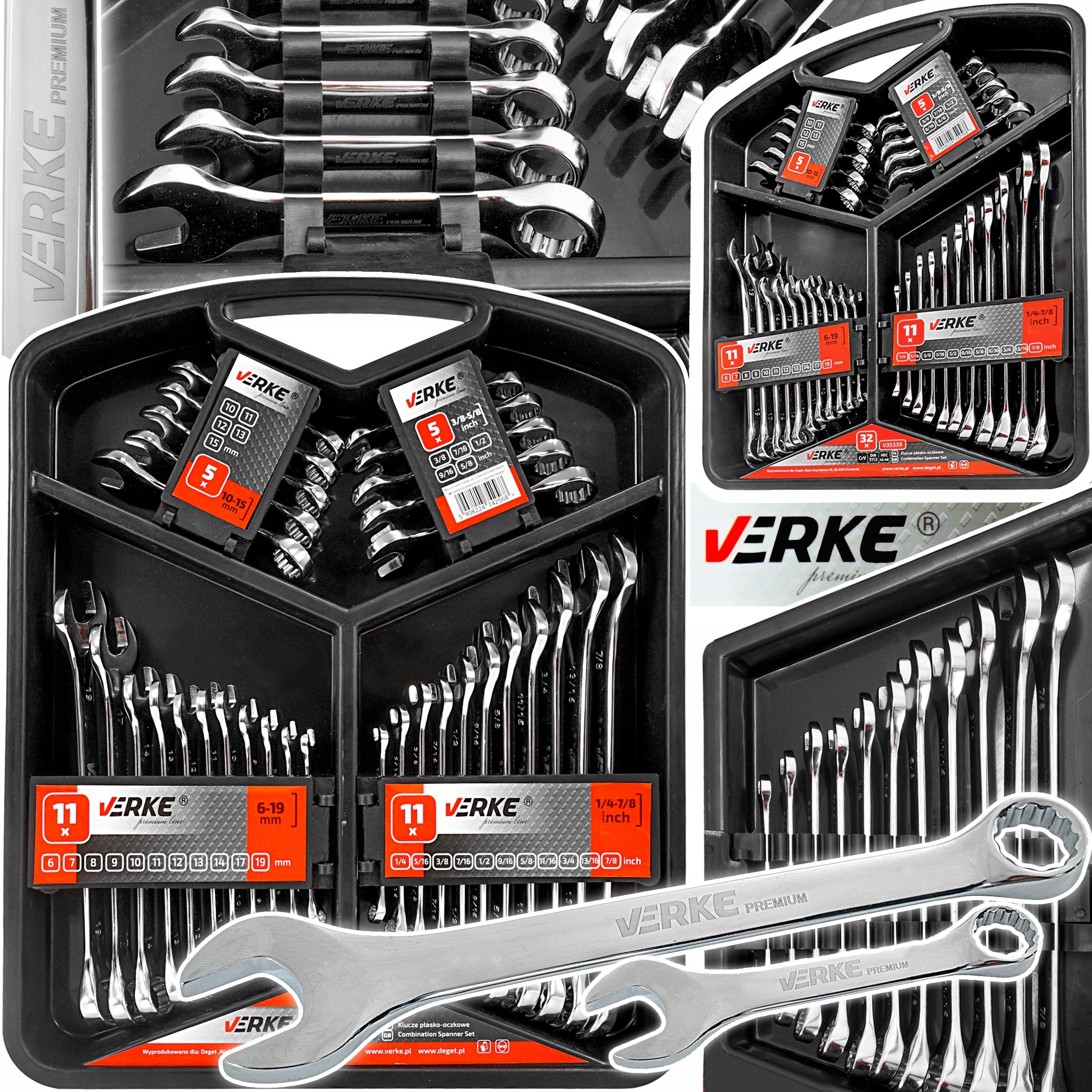 FLAT EYE WRENCHES SET OF KEYS 6-19mm