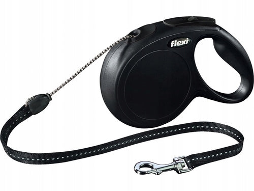 FLEXI Automatic leash New Classic L tape 8 m black for dogs up to 50kg Packaging status original