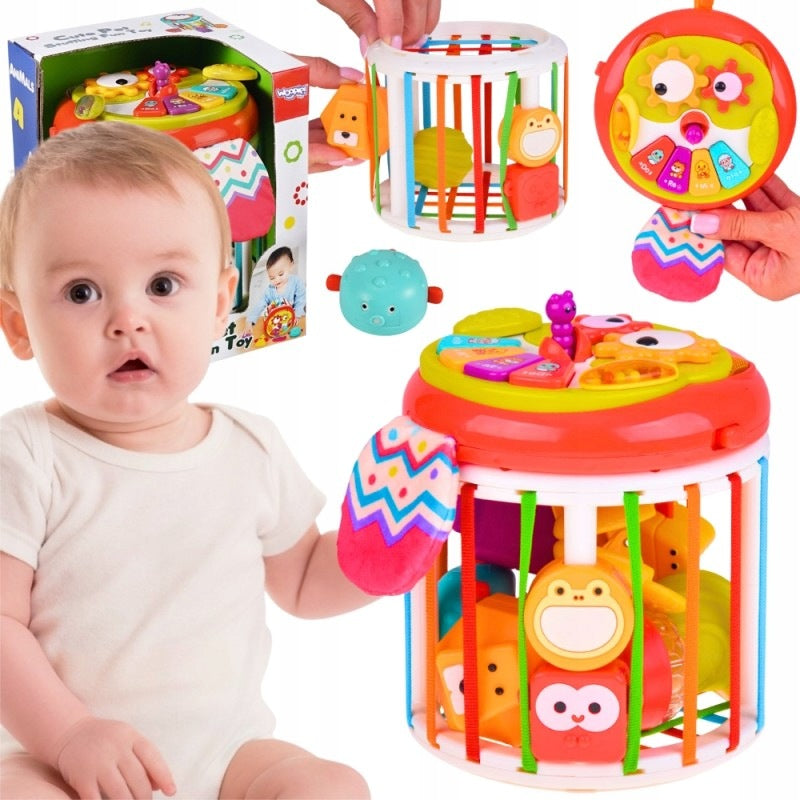 FLEXIBLE CUBE SENSORY ROLLER INTERACTIVE TEETHER DRUM pulling