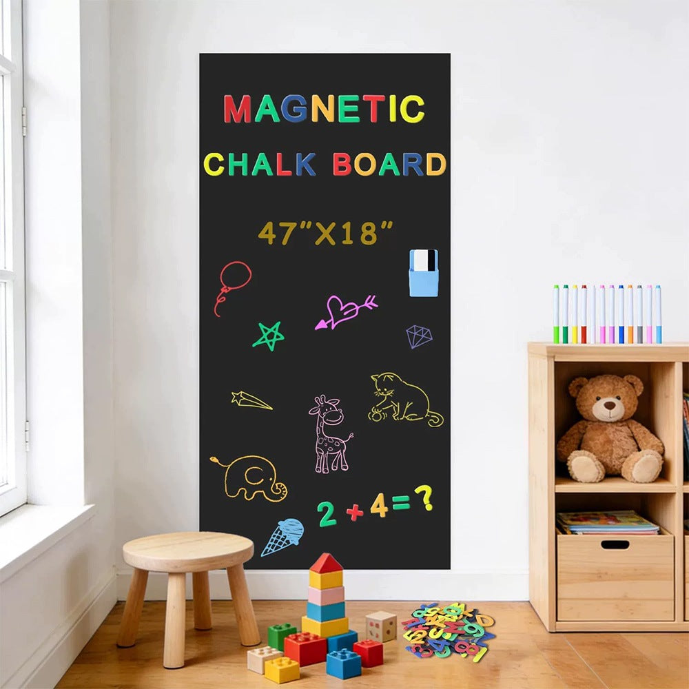 FLEXIBLE SELF-ADHESIVE CHALK BOARD FOR WALL + CHALK + MAGNETS SET Brand no brand