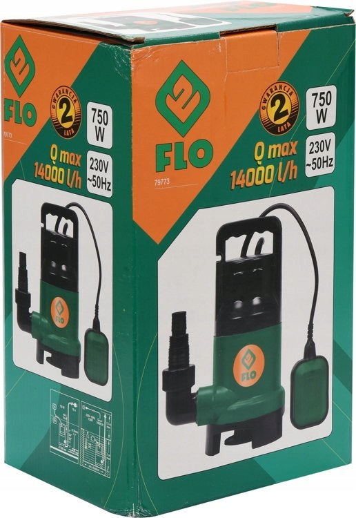 FLO PUMP FOR DIRTY AND CLEAN SUBMERSIBLE WATER 750W WITH FLOAT 79773 EAN (GTIN) 5906083029349