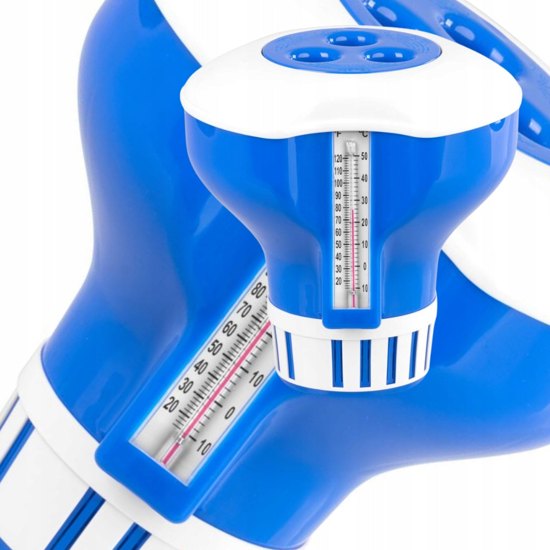 FLOATING CHLORINE FLOAT DISPENSER POOL TABLETS WITH THERMOMETER