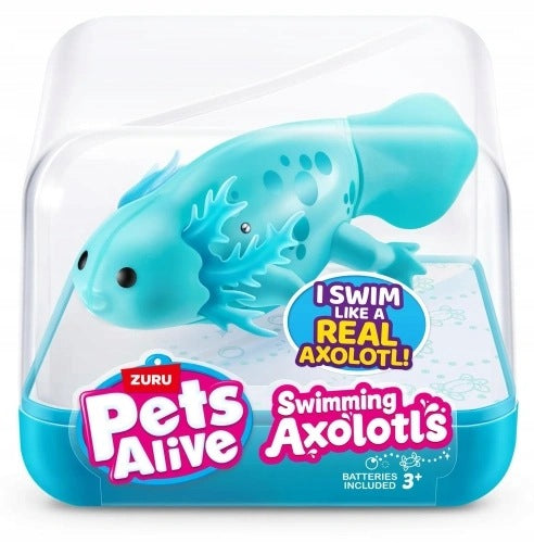 FLOATING FIGURINE AXOLOTL PETS ALIVE ZURU FOR BATHING BLUE Brand ZURU