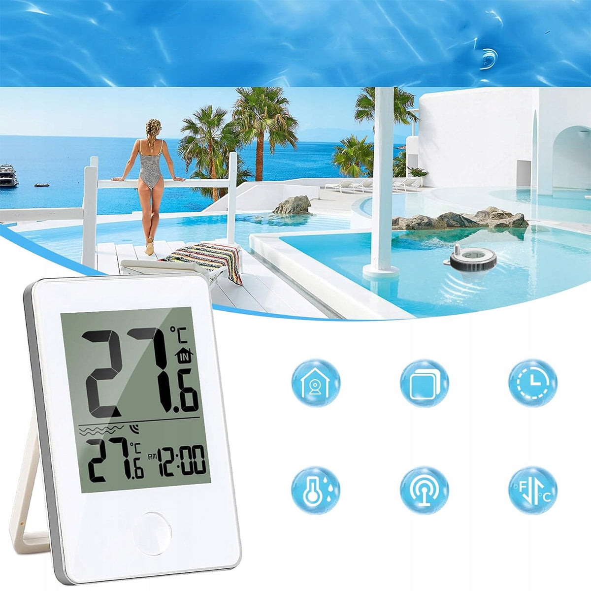 FLOATING POOL THERMOMETER FOR WATER JACUZZI TEMPERATURE Manufacturer code 4894940859189
