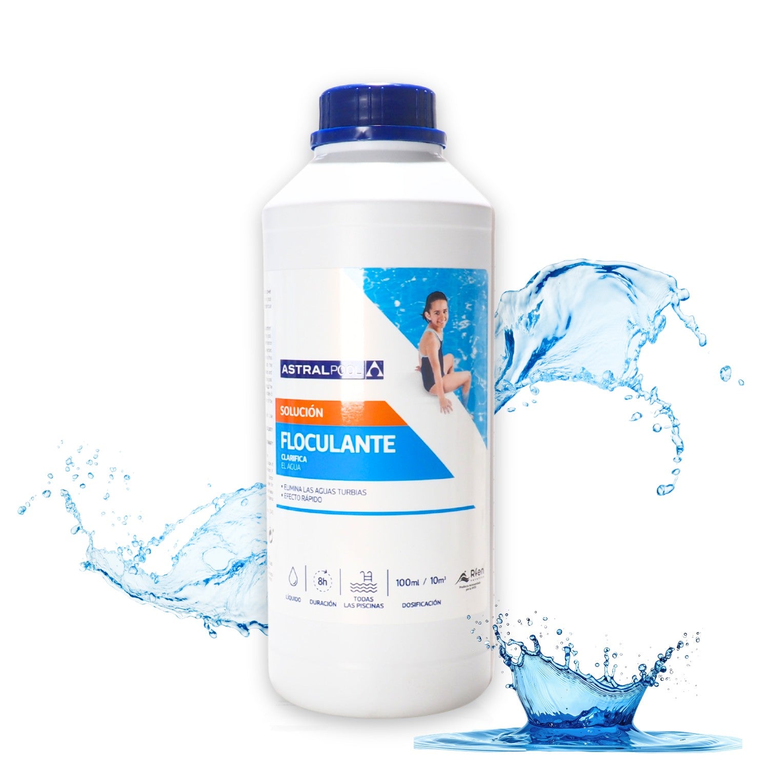 FLOCKING AGENT FLOCCULANT COAGULANT FOR SWIMMING POOL CRYSTALLINE WATER 1L ASTRAL