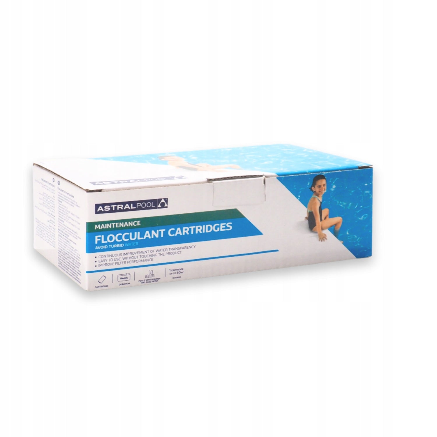 FLOCKING AGENT FLOCCULANT COAGULANT FOR SWIMMING POOL IN CARTRIDGES 8 PCS Packaging status original