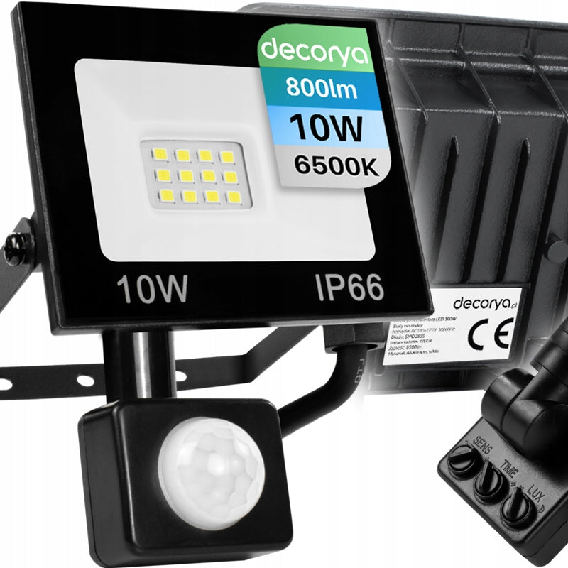 FLOODLIGHT LED LAMP WITH DUSK MOTION DETECTION DETECTOR 10W 800lm IP65
