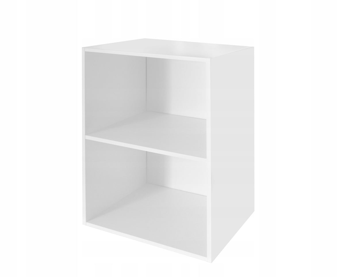FLOOR BOOKCASE 1x2 BOOKSHELF PLATES WHITE UNIVERSAL 60x30x40 CM