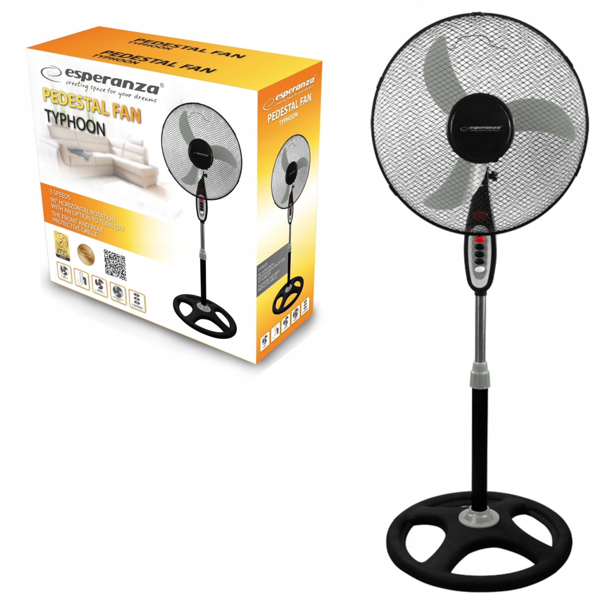 FLOOR FAN STANDING FAN DIAMETER 45CM STRONG 50W STABLE FOOT Packaging status original