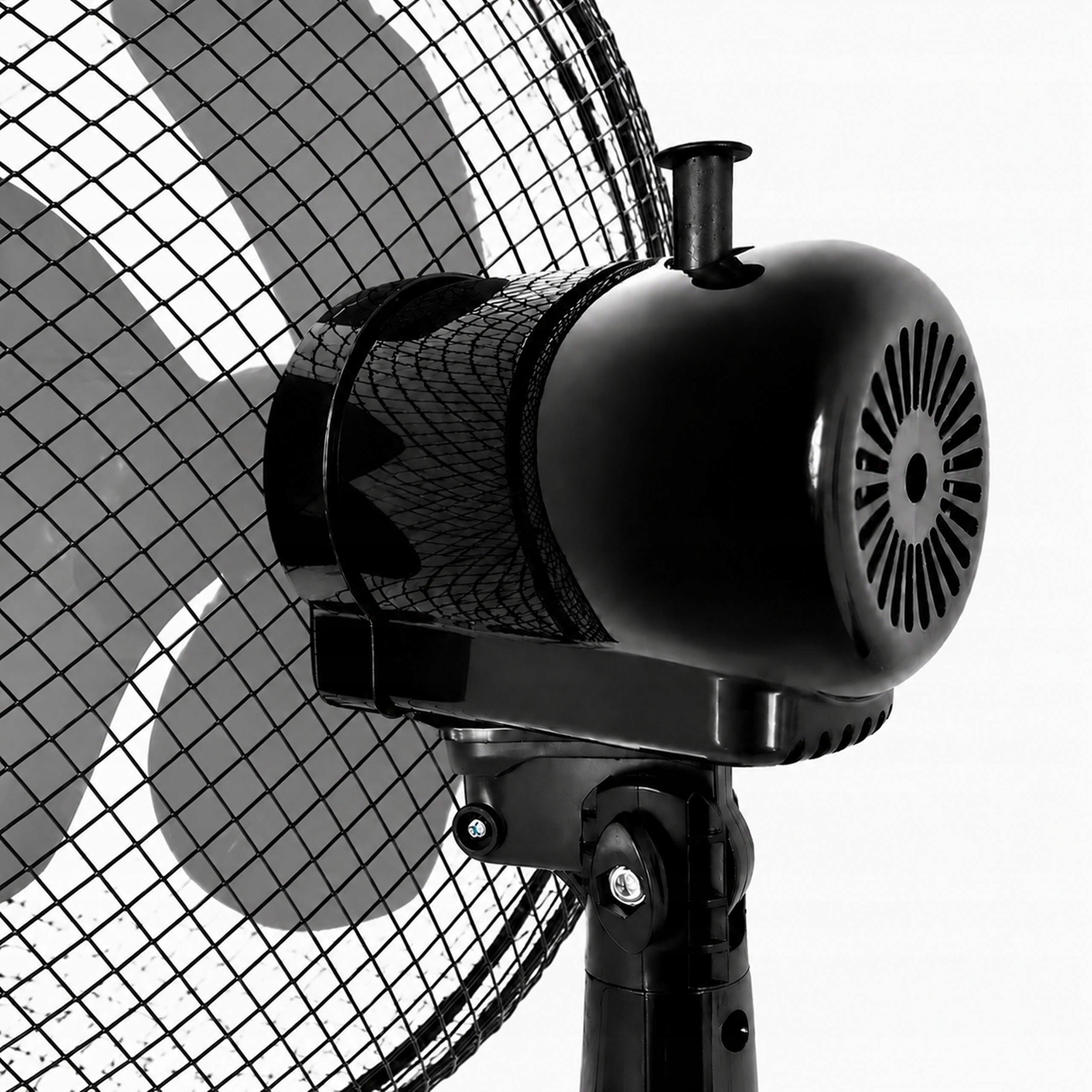 FLOOR STANDING FAN 40W FREESTANDING FAN QUIET POWERFUL REMOTE CONTROL Dominant color black