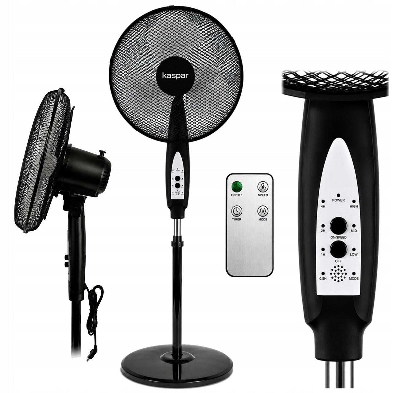 FLOOR STANDING FAN 40W FREESTANDING FAN QUIET POWERFUL REMOTE CONTROL