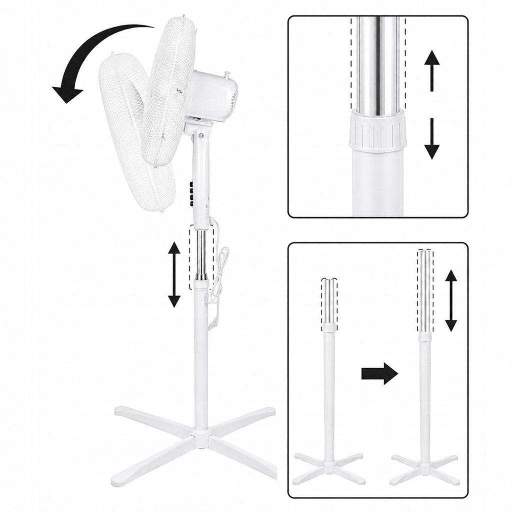 FLOOR STANDING FAN FREESTANDING FAN QUIET POWERFUL 40W PROPELLER Power 40 W