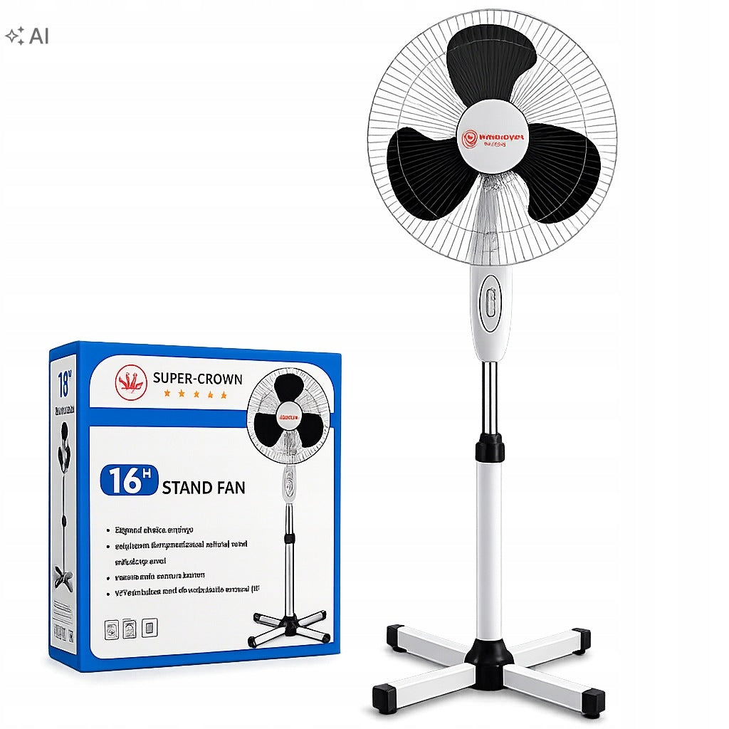FLOOR STANDING FAN FREESTANDING FAN QUIET POWERFUL 40W PROPELLER