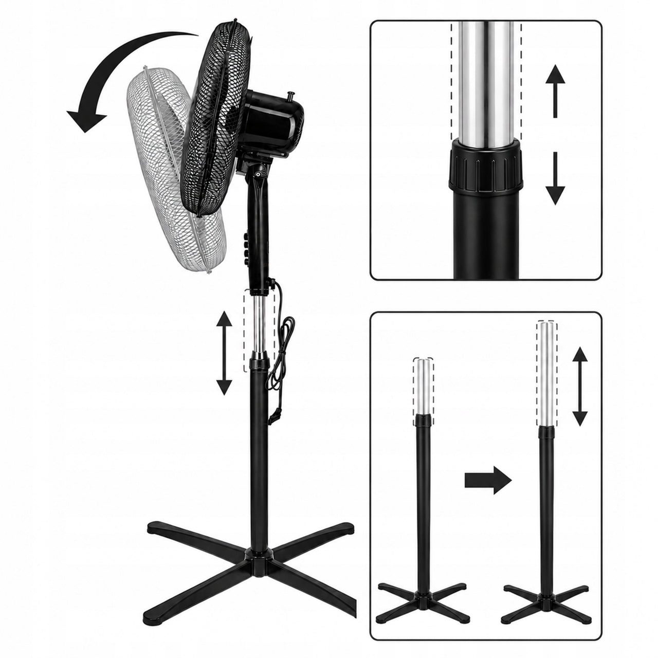 FLOOR STANDING FAN FREESTANDING QUIET POWERFUL 40W PROPELLER Power 40 W