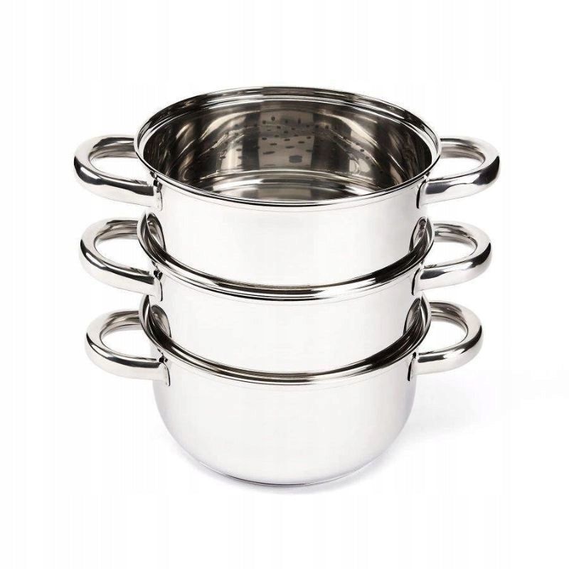 FLORINA Stainless steel pot Divapore for steaming 18 cm 4-piece Capacity 2.4 l