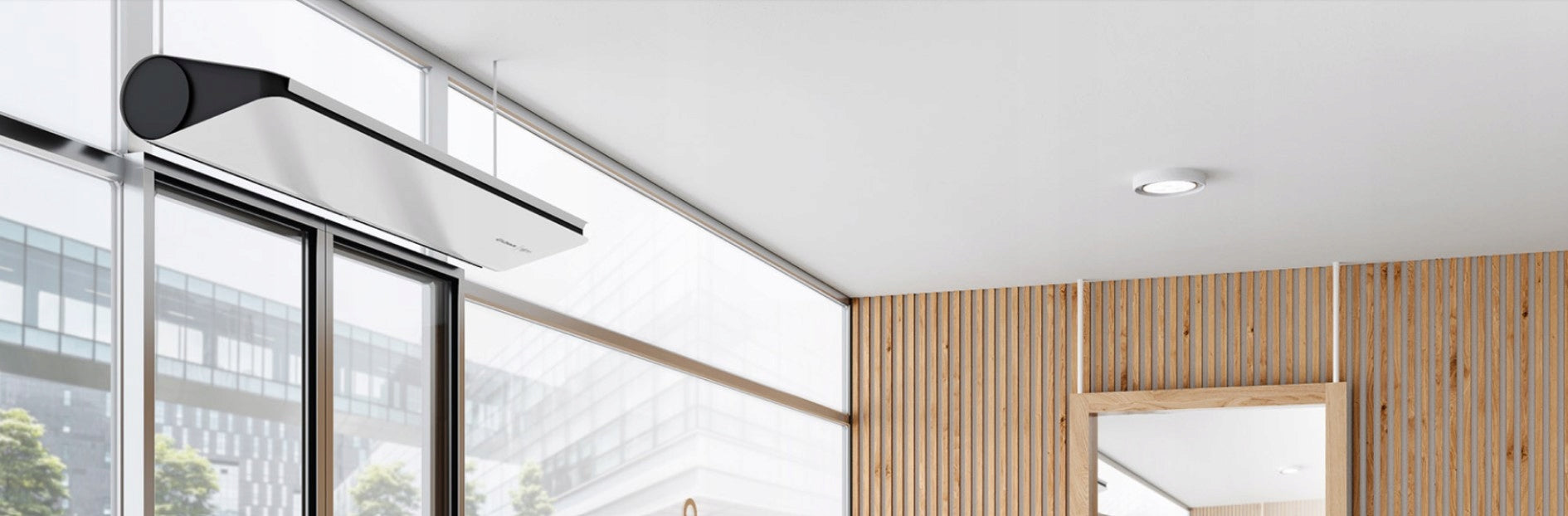 FLOWAIR SLIM W-150 WATER AIR CURTAIN 1,0 M 1,2-12,1KW Product height 0.46 cm