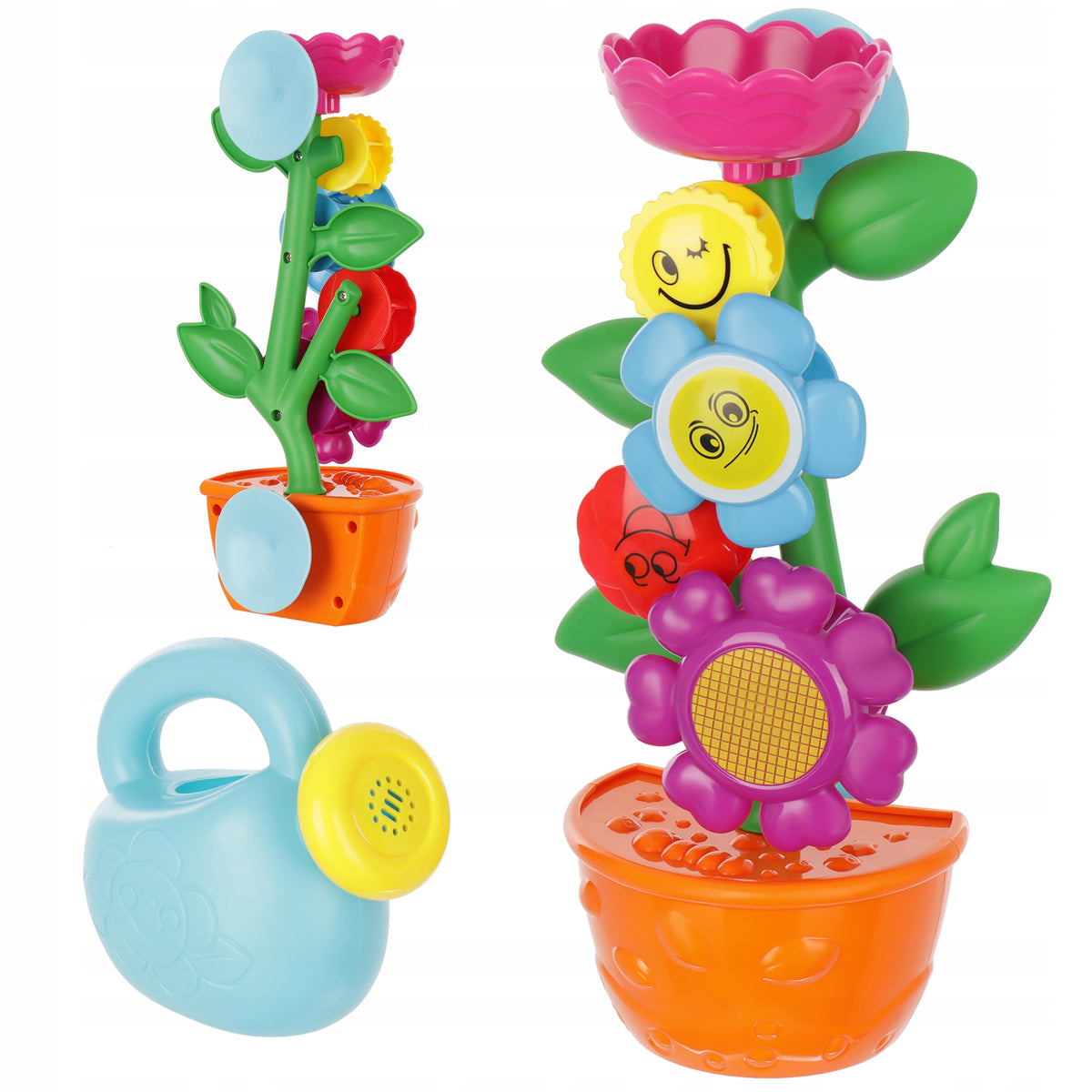 FLOWER BATH TOY WITH WATERING CAN
