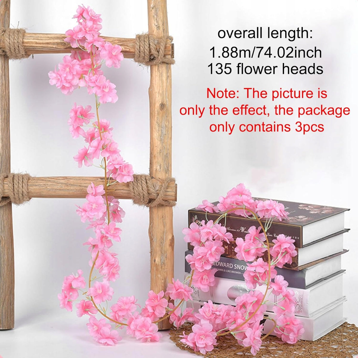 FLOWERS 180 CM ARTIFICIAL PINK HANGING DECORATION HOUSE WALL Brand no brand