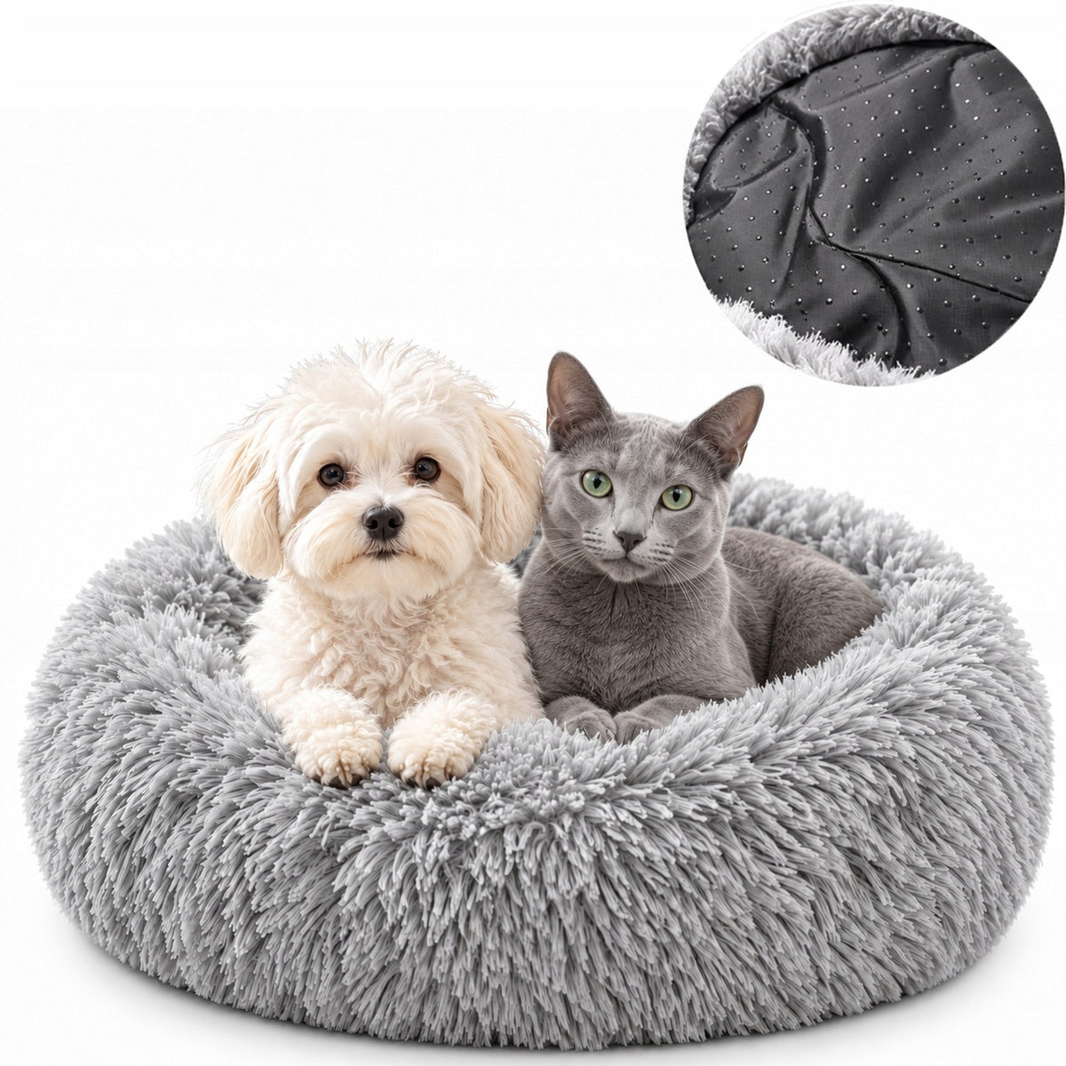 FLUFFY DOG AND CAT BED – SOFT, ROUND AND COZY